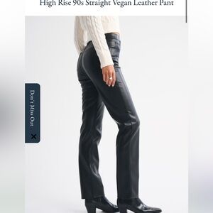 Abercrombie & Fitch Black 90’s Straight Ultra High Rise Leather Pants